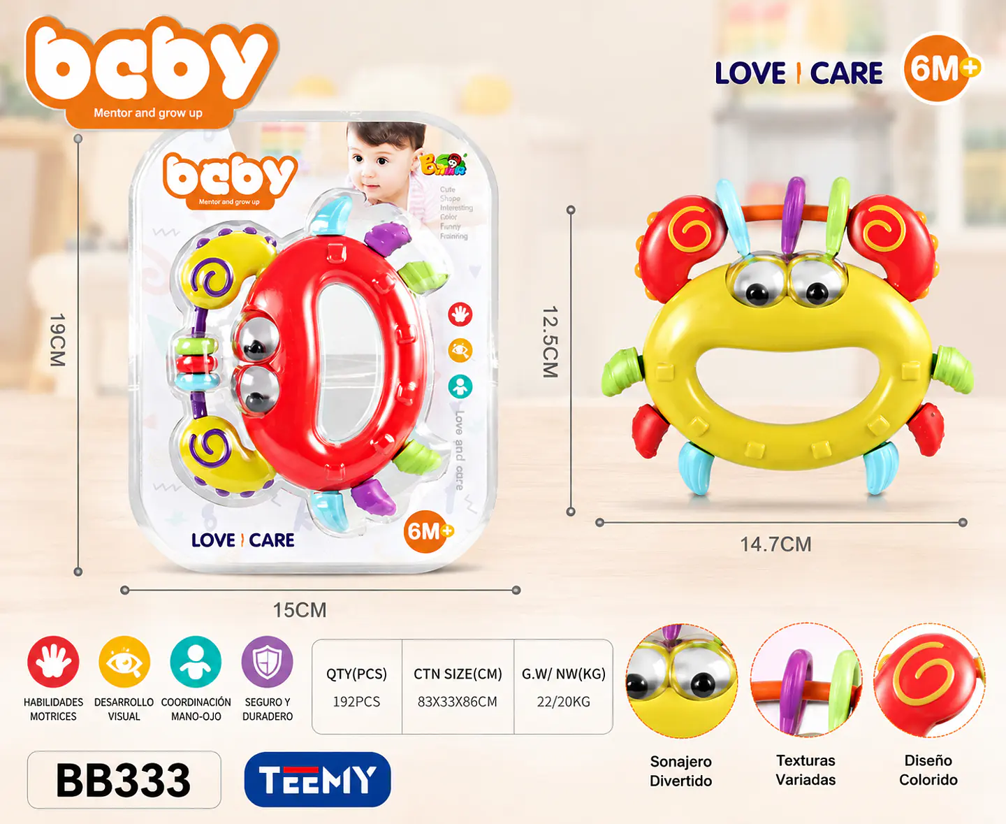 SONAJERO DE BEBES, 3 DEL MISMO POR MAYOR  (BB333) 1