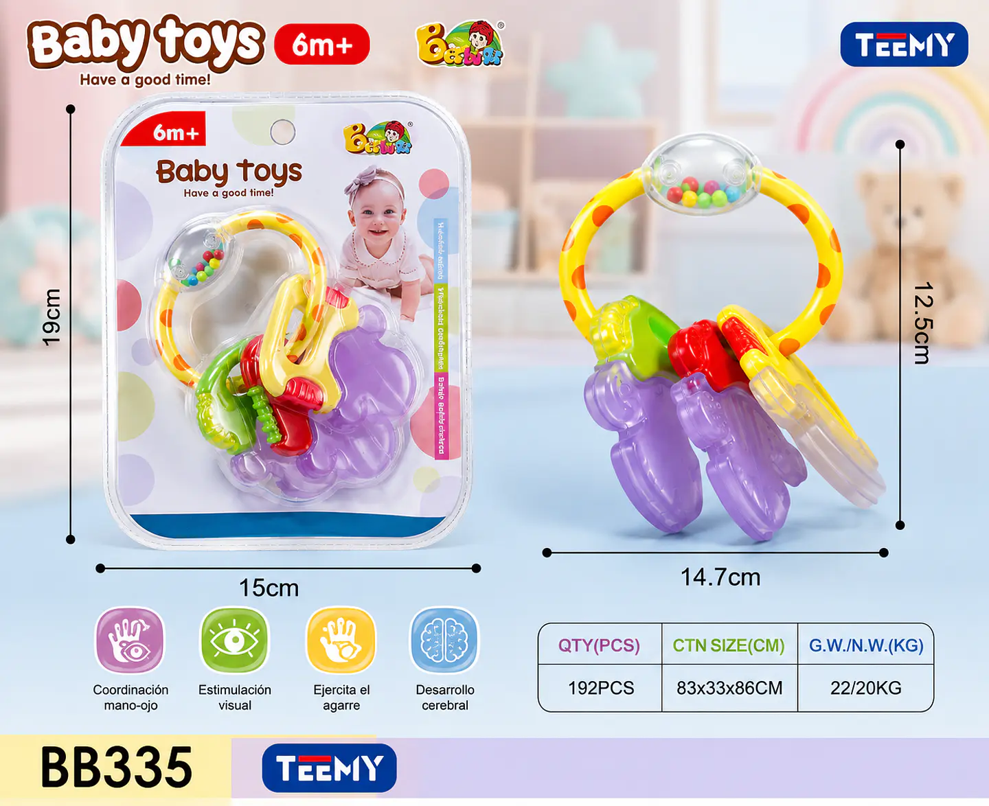 SONAJERO DE BEBES, 3 DEL MISMO POR MAYOR  (BB335) 1