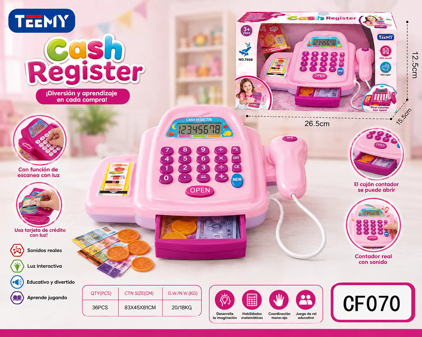 CAJA REGISTRADORA, 3 DEL MISMO POR MAYOR (CF070) 1