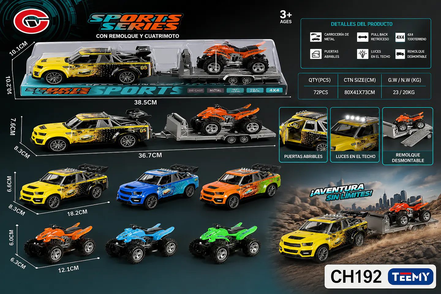 SET DE CARROS,  3 DEL MISMO POR MAYOR  (CH192) 1