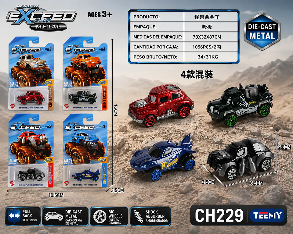 SET DE CARROS PAQUETE 12 PIEZAS (CH229)  1