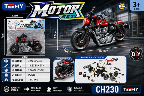 MOTO ARMABLE, 3 DEL MISMO POR MAYOR (CH230)