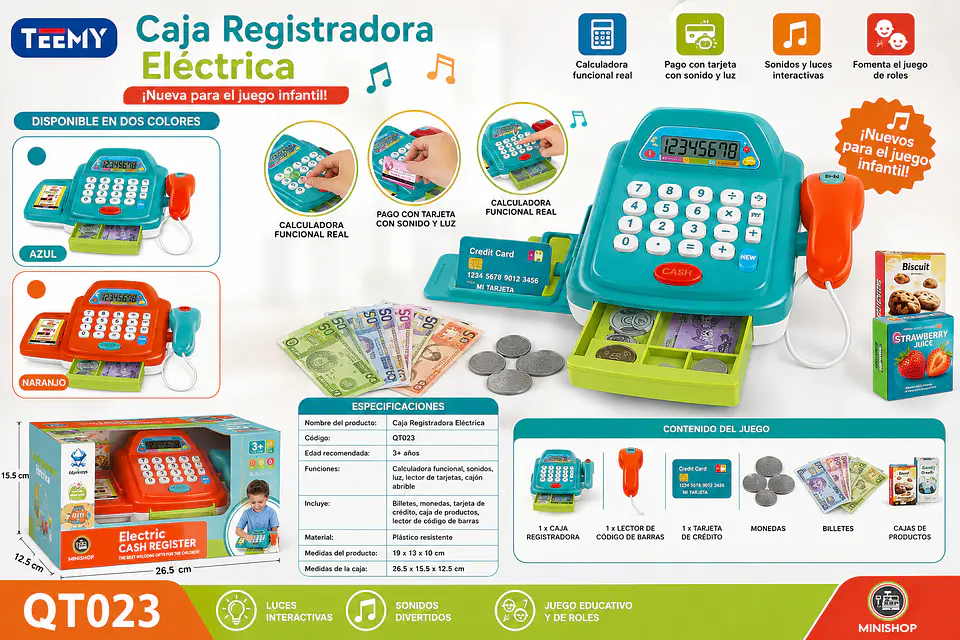 CAJA REGISTRADORA, 3 DEL MISMO POR MAYOR (QT023) 1