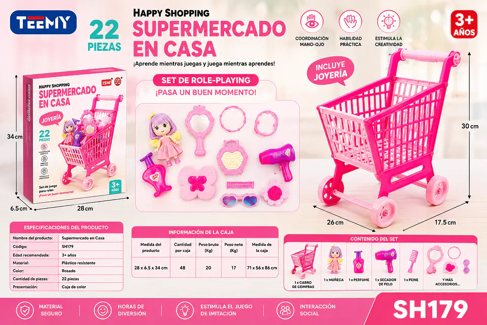 CARRO SUPERMERCADO, 3 DEL MISMO POR MAYOR (SH179) 1