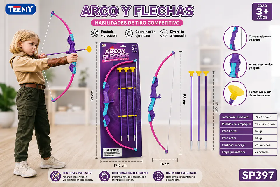 ARCO Y FLECHA NERF, 3 DEL MISMO POR MAYOR (SP397) 1
