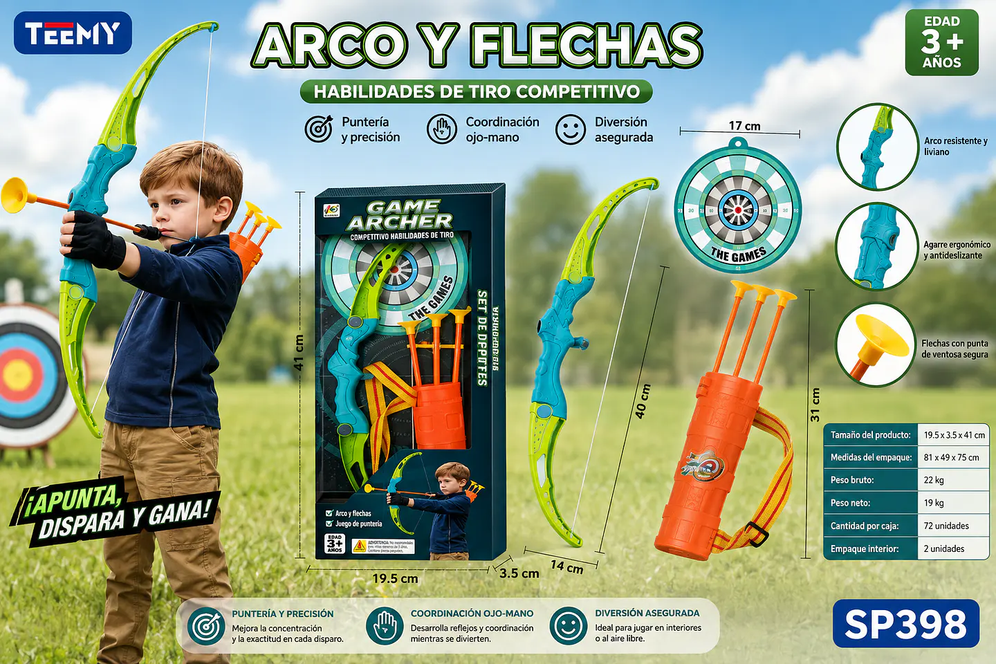 ARCO Y FLECHA NERF, 3 DEL MISMO POR MAYOR (SP398) 1