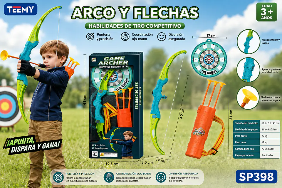 ARCO Y FLECHA NERF, 3 DEL MISMO POR MAYOR (SP398) 1