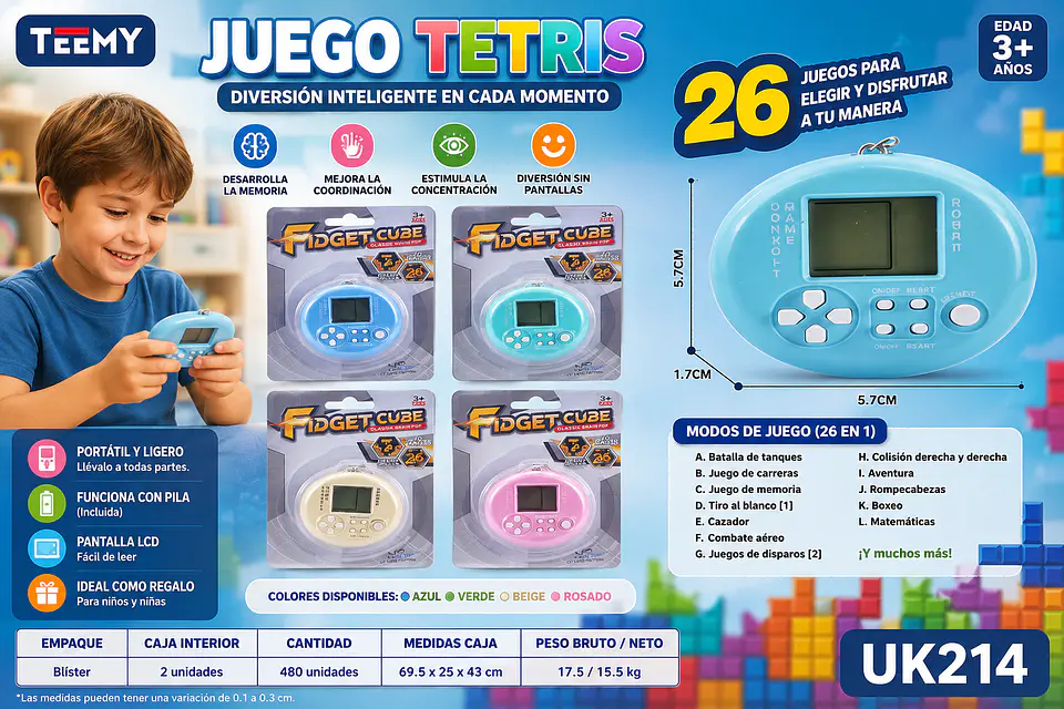 CONSOLA RETRO PAQUETE 12 PIEZAS (UK214) 1