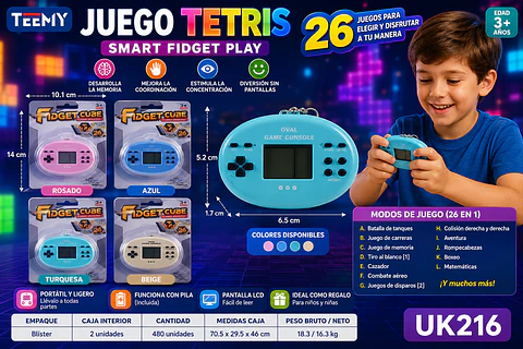 CONSOLA RETRO PAQUETE 12 PIEZAS (UK216)