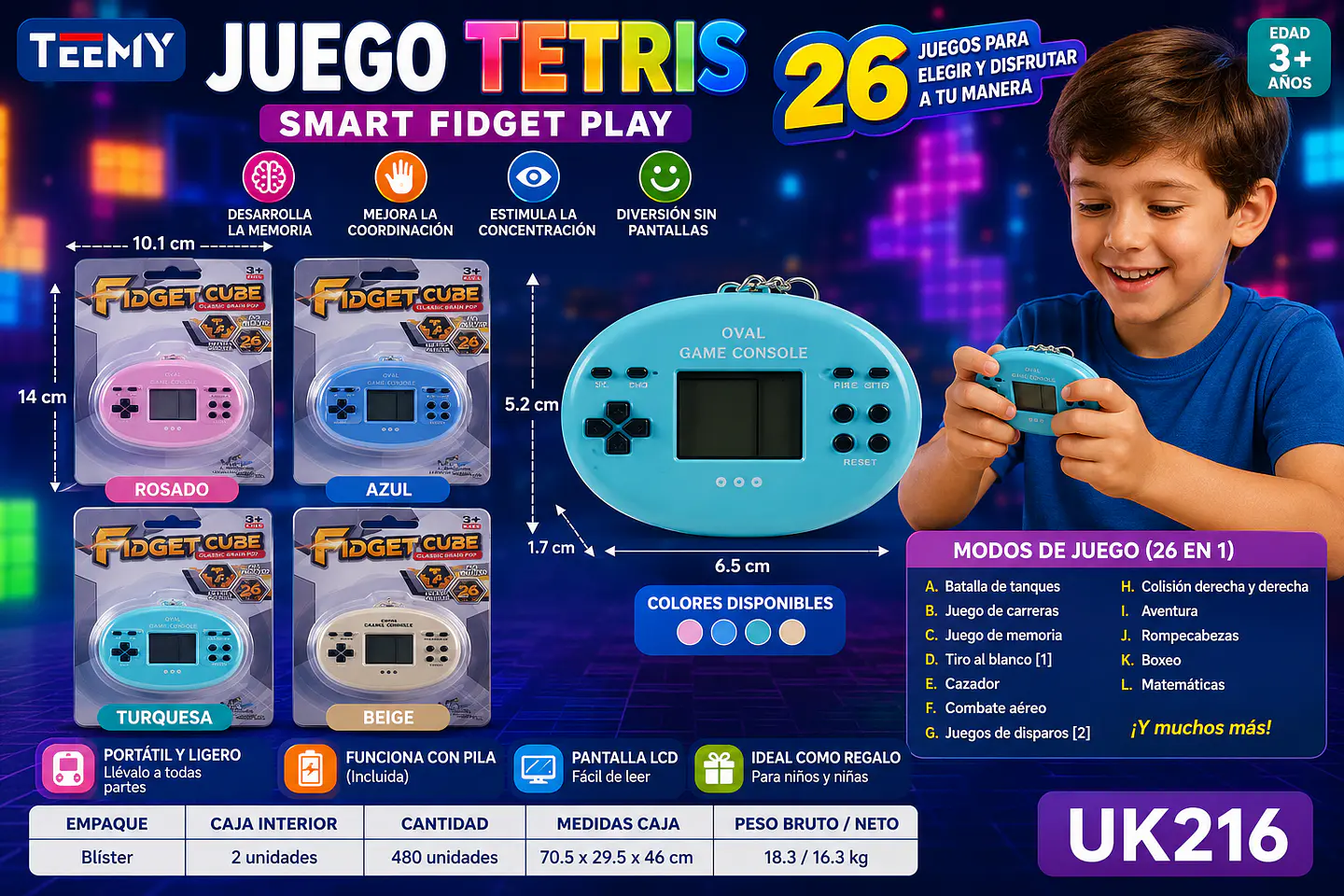 CONSOLA RETRO PAQUETE 12 PIEZAS (UK216) 1