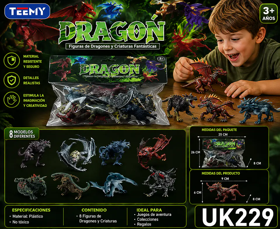 FIGURAS DE MONSTRUOS, 3 DEL MISMO POR MAYOR (UK229) 1
