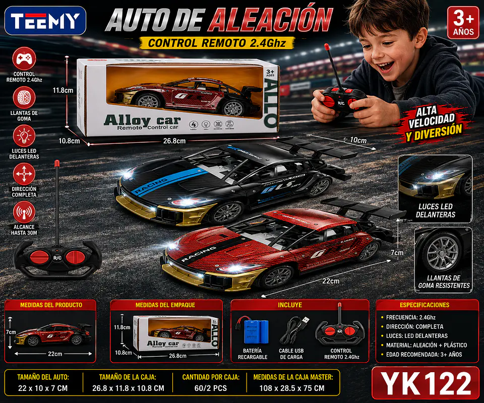 CARRO A CONTROL REMOTO,  3 DEL MISMO POR MAYOR  (YK122) 1