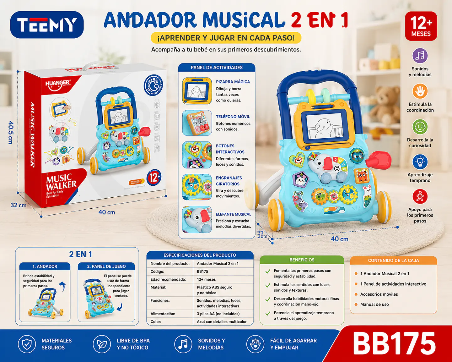 CAMINADORA MULTIFUNCIONAL, 3 DEL MISMO POR MAYOR  (BB175) 1