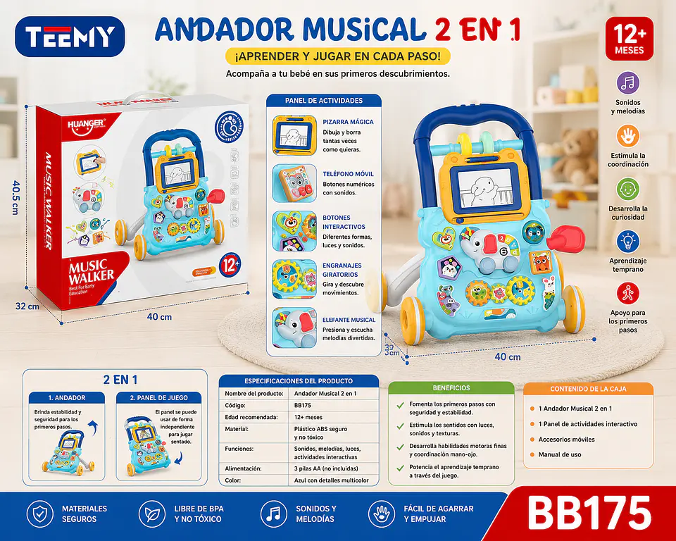 CAMINADORA MULTIFUNCIONAL, 3 DEL MISMO POR MAYOR  (BB175) 1