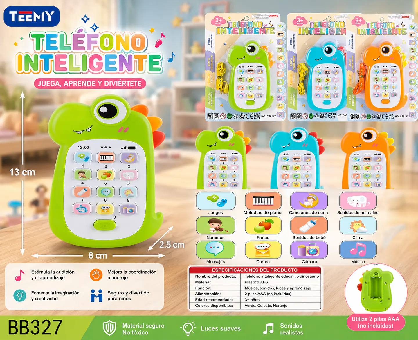 TELEFONO CON SONIDOS, 3 DEL MISMO POR MAYOR (BB327) 1