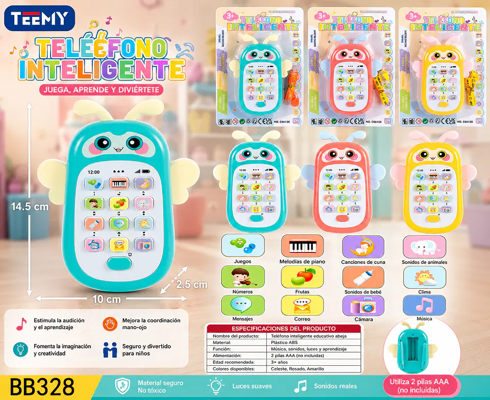 TELEFONO CON SONIDOS, 3 DEL MISMO POR MAYOR (BB328) 1