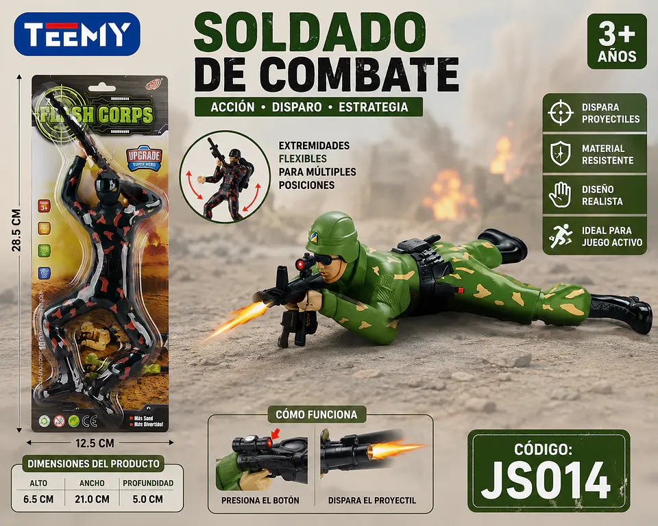 SOLDADO QUE SE ARRASTRA , 3 DEL MISMO POR MAYOR  (JS014) 1