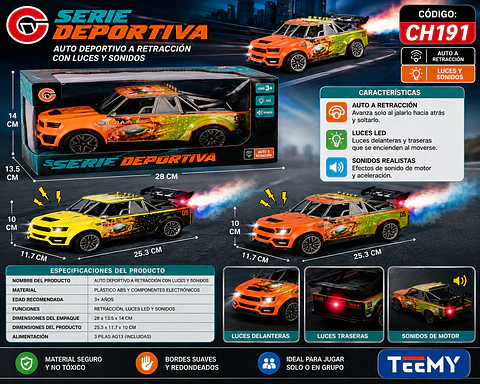 CARRO SON SONIDO Y LUCES, 3 DEL MISMO POR MAYOR (CH191)