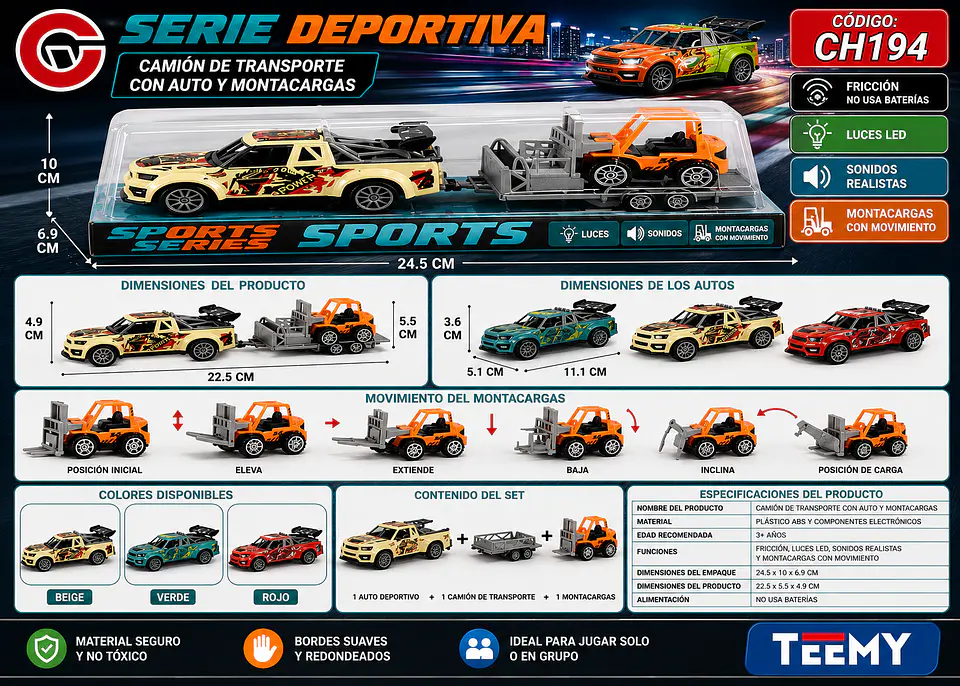 CARROS CON GRUA, 3 DEL MISMO POR MAYOR (CH194) 1