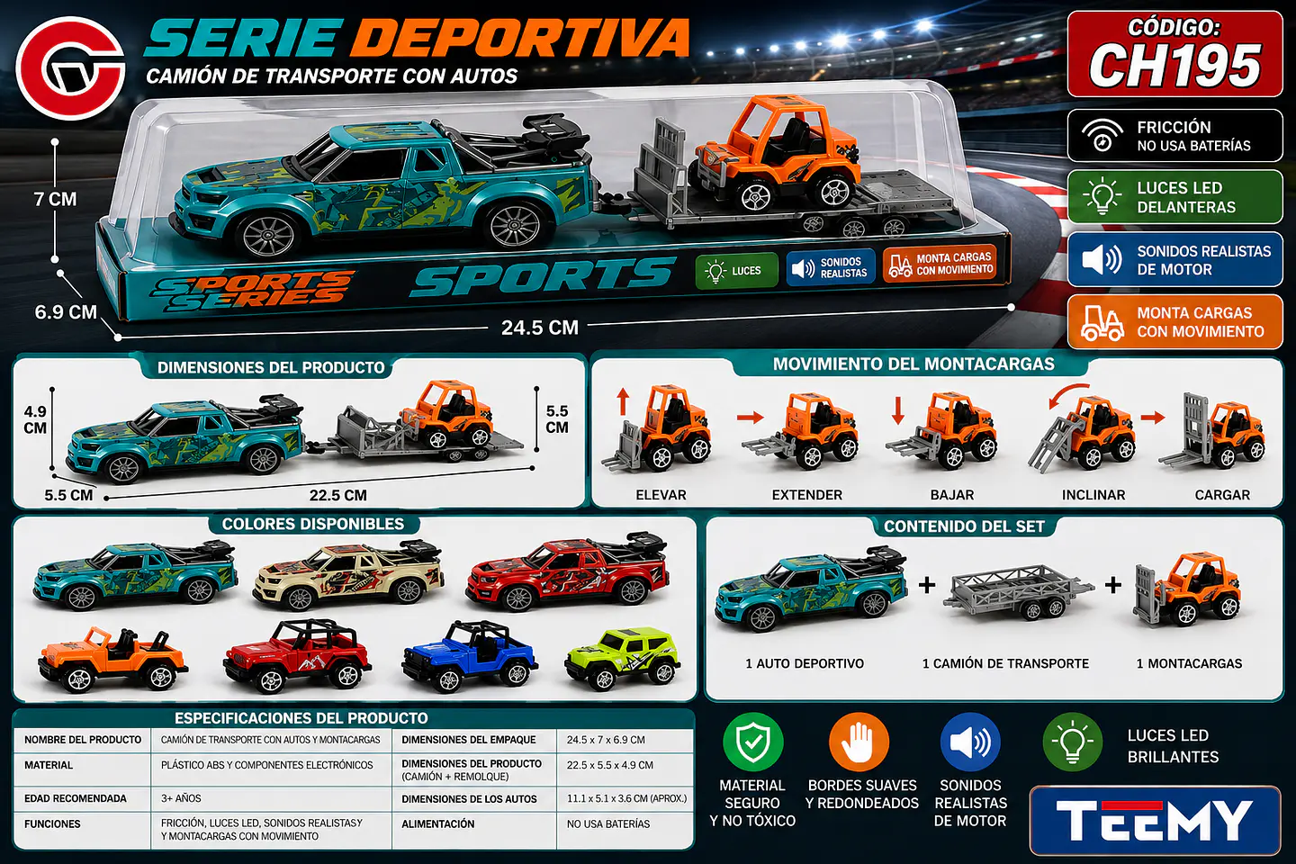 CARROS CON GRUA, 3 DEL MISMO POR MAYOR (CH195) 1