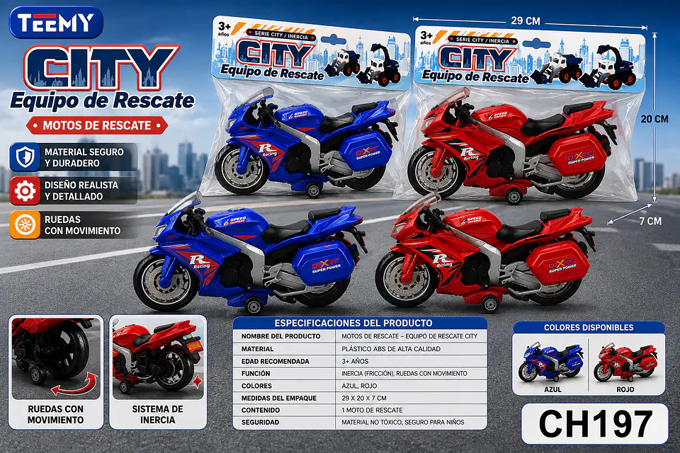 MOTO JUGUETE, 3 DEL MISMO POR MAYOR (CH197)  1