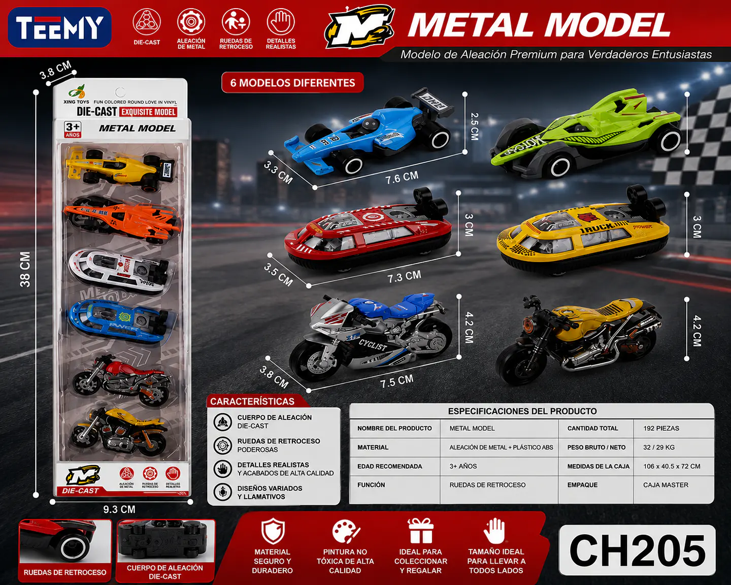 SET DE CARROS,  3 DEL MISMO POR MAYOR  (CH205) 1