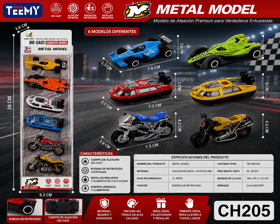 SET DE CARROS,  3 DEL MISMO POR MAYOR  (CH205) 1