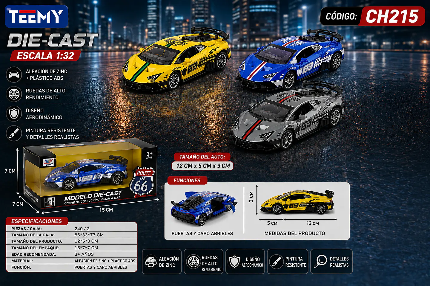 CARRO A ESCALA, 3 DEL MISMO POR MAYO (CH215) 1
