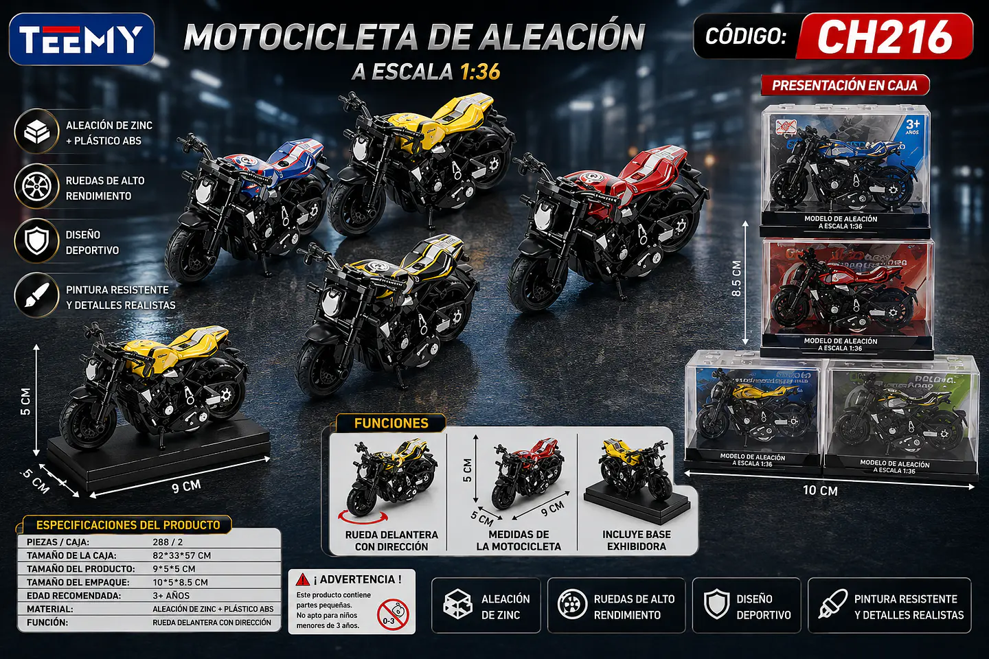 MOTO A ESCALA, 3 DEL MISMO POR MAYOR (CH216) 1