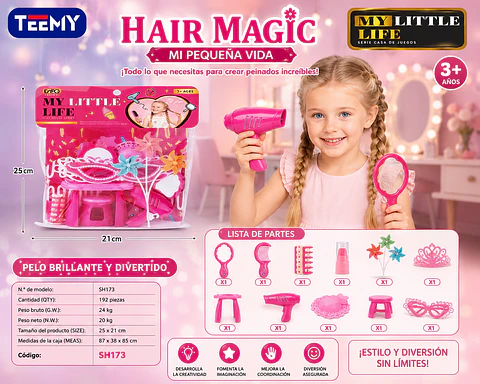 JUGUETE DE BELLEZA CON ACCESORIOS, 3 DEL MISMO POR MAYOR  (SH173)
