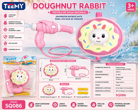 MOCHILA LANZA AGUA DONUTS, 3 DEL MISMO POR MAYOR (SQ084)