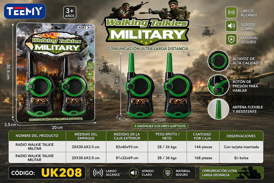 WALKIE TALKIE MILITAR, 3 DEL MISMO POR MAYOR (UK207) 1