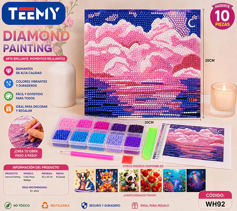PINTURA DIAMANTE PAQUETE 10 PIEZAS (WH92)