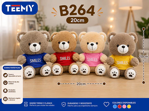 PELUCHE OSO 20 CM, 3 DEL MISMO POR MAYOR (B264)