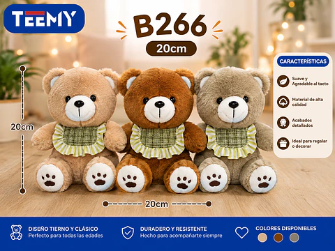 PELUCHE OSO 20 CM, 3 DEL MISMO POR MAYOR (B266)