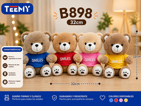 PELUCHE OSO 32 CM, 3 DEL MISMO POR MAYOR (B898)