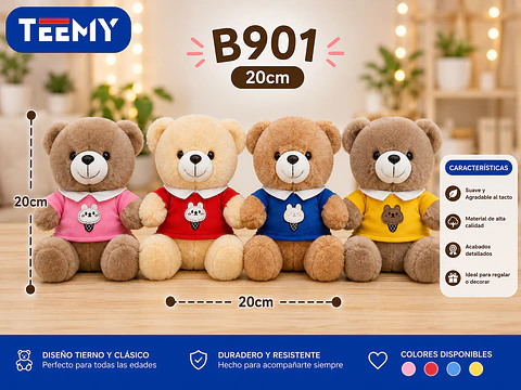 PELUCHE OSO 20 CM, 3 DEL MISMO POR MAYOR (B901)