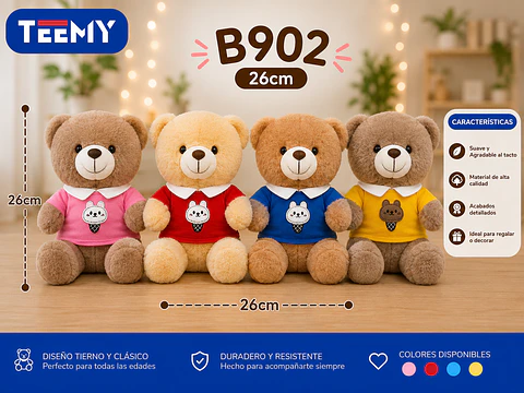 PELUCHE OSO 26 CM, 3 DEL MISMO POR MAYOR (B902)