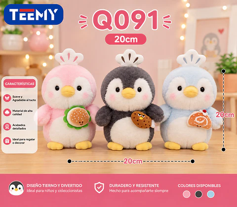 PELUCHE PINGUINO 20 CM , 3 DEL MISMO POR MAYOR  (Q091)