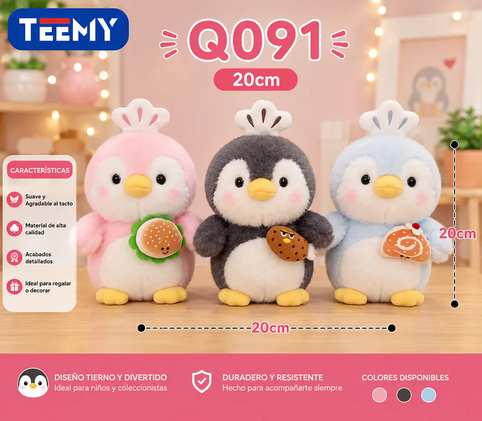 PELUCHE PINGUINO 20 CM , 3 DEL MISMO POR MAYOR  (Q091) 1