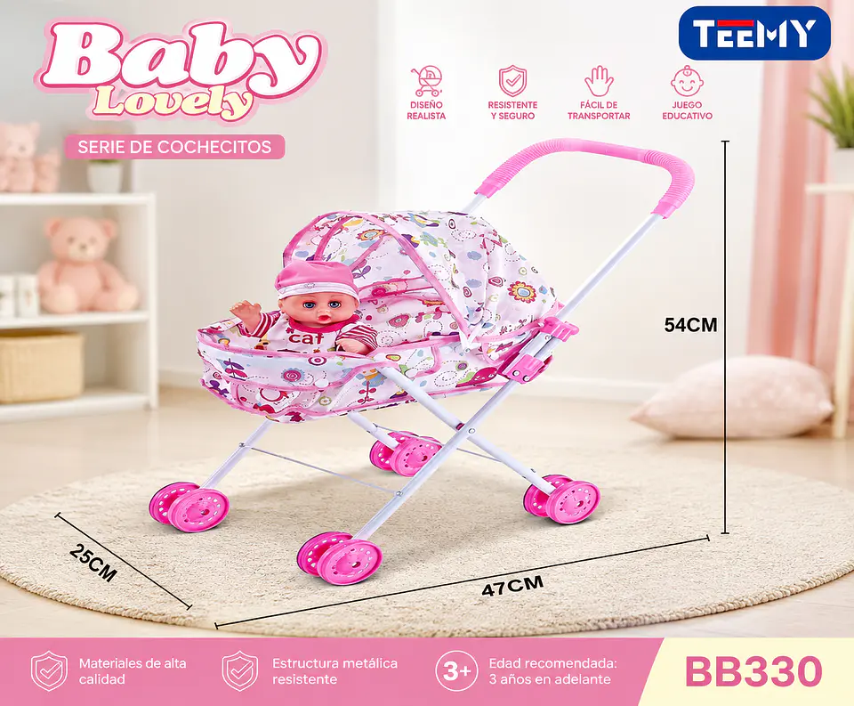 COCHE CON BEBE, 3 DEL MISMO POR MAYOR (BB330) 1