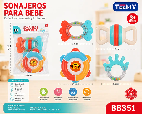 SONAJERO DE BEBES, 3 DEL MISMO POR MAYOR  (BB351)