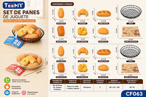 JUGUETE COMIDA,  3 DEL MISMO POR MAYOR  (CF063)