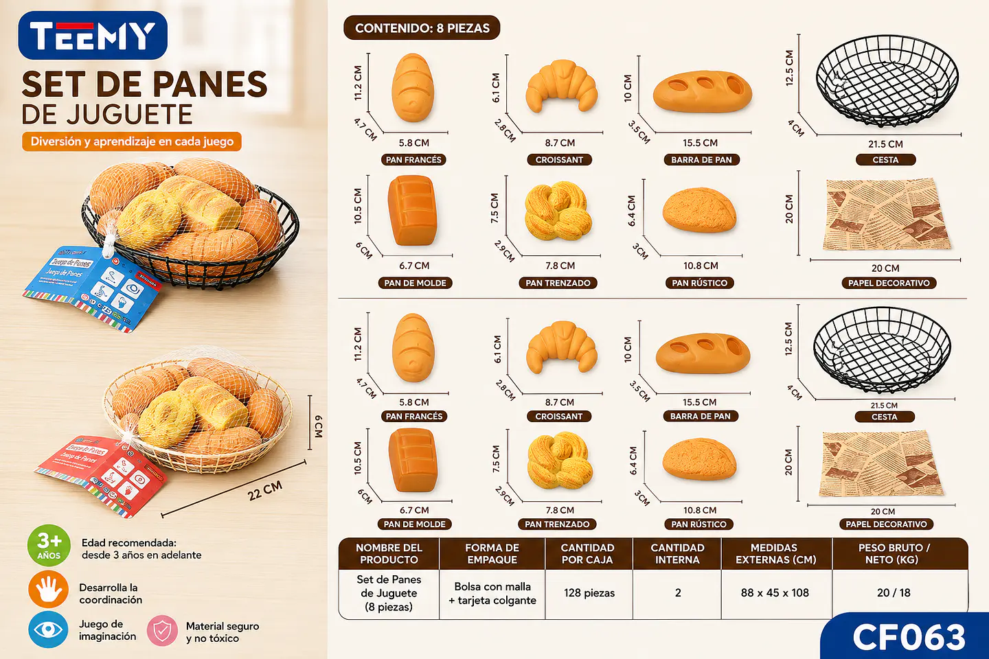 JUGUETE COMIDA,  3 DEL MISMO POR MAYOR  (CF063) 1