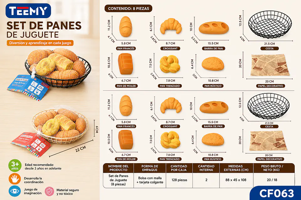 JUGUETE COMIDA,  3 DEL MISMO POR MAYOR  (CF063) 1