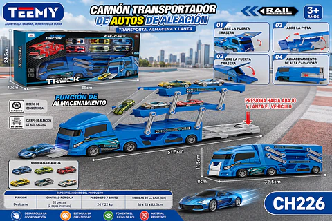 CAMION CON CARROS, 3 DEL MISMO POR MAYOR (CH226)