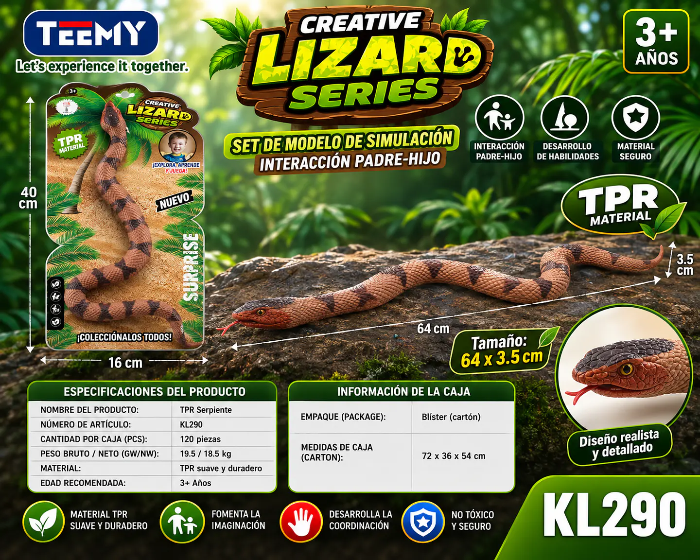 SERPIENTE JUGUETE, 3 DEL MISMO POR MAYOR (KL290) 1