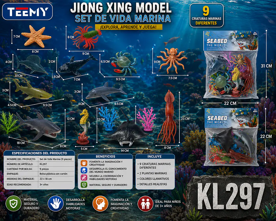 ANIMALES MARINOS, 3 DEL MISMO MAYOR (KL297) 1