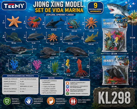 ANIMALES MARINOS, 3 DEL MISMO POR MAYOR (KL298)