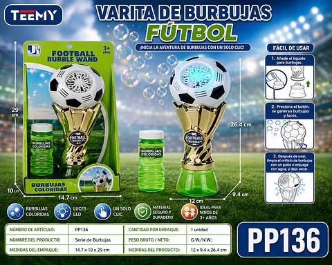 MAQUINA DE BURBUJA BALON FUTBOL, 3 DEL MISMO POR MAYOR (PP136)